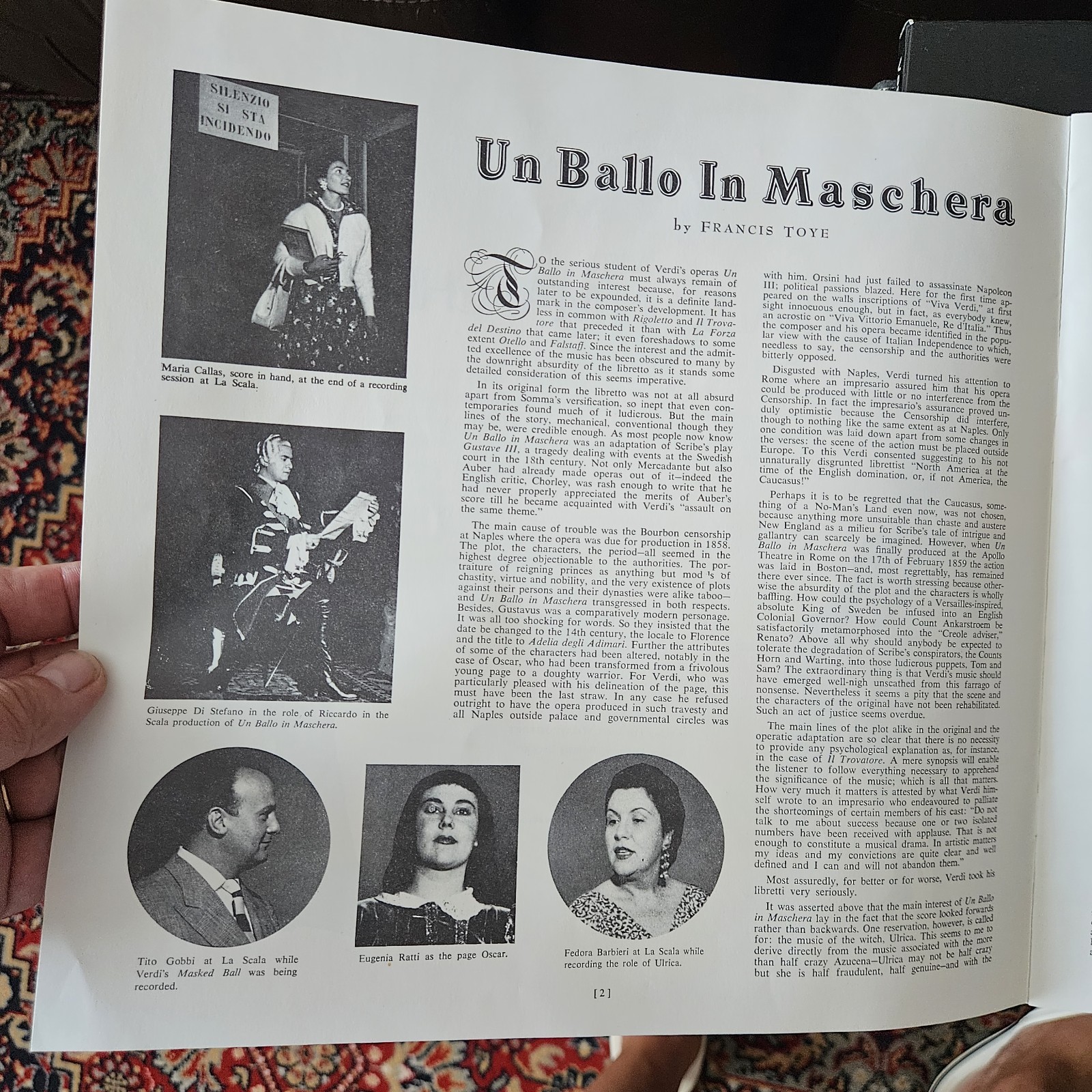 Verdi – Un Ballo In Maschera MARIA CALLAS TITO GOBBI ANTONINO VOTTO 3xLP NM -G1