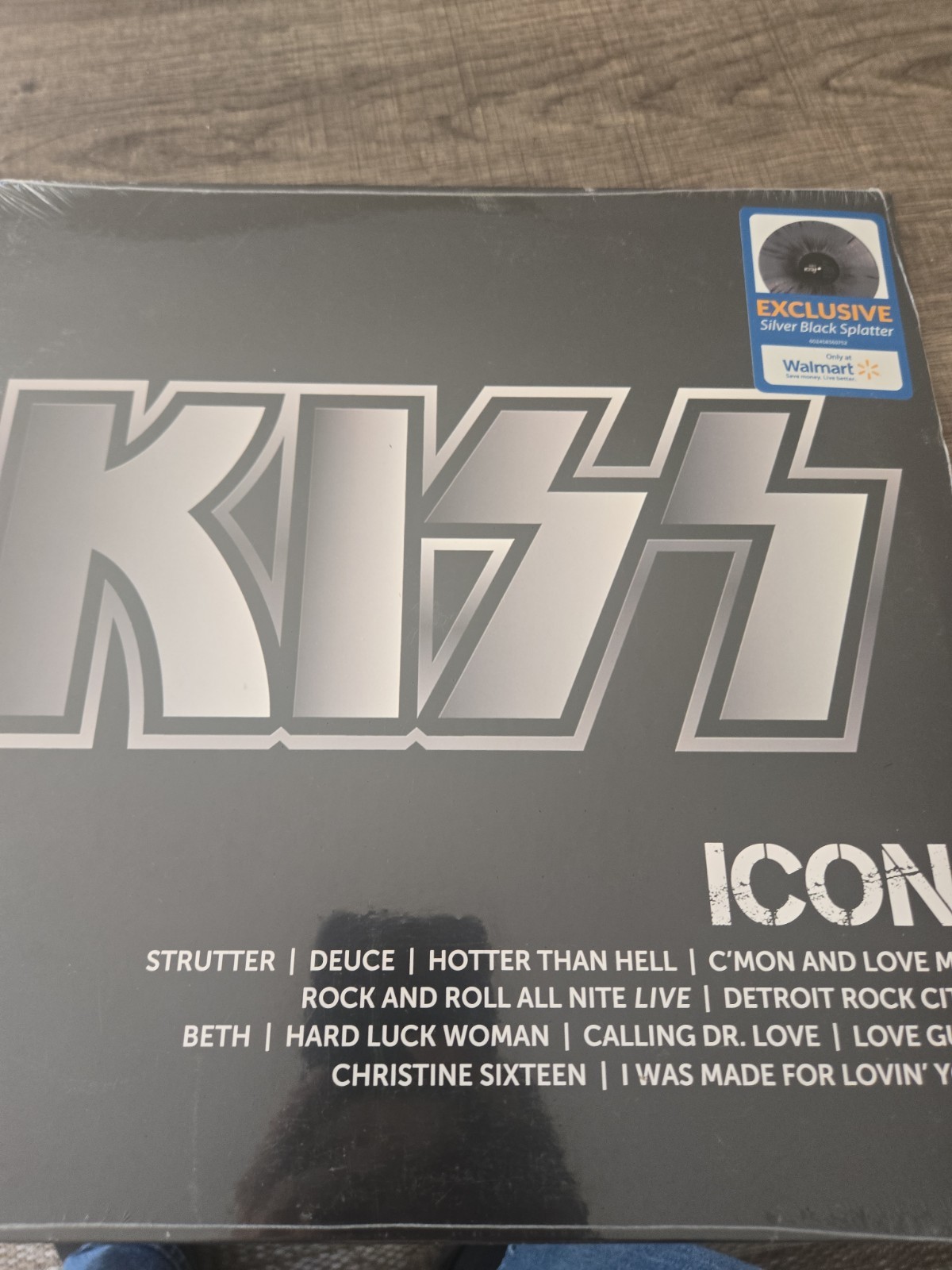 KISS ICON Silver Black Splatter Vinyl LP Exclusive New Sealed