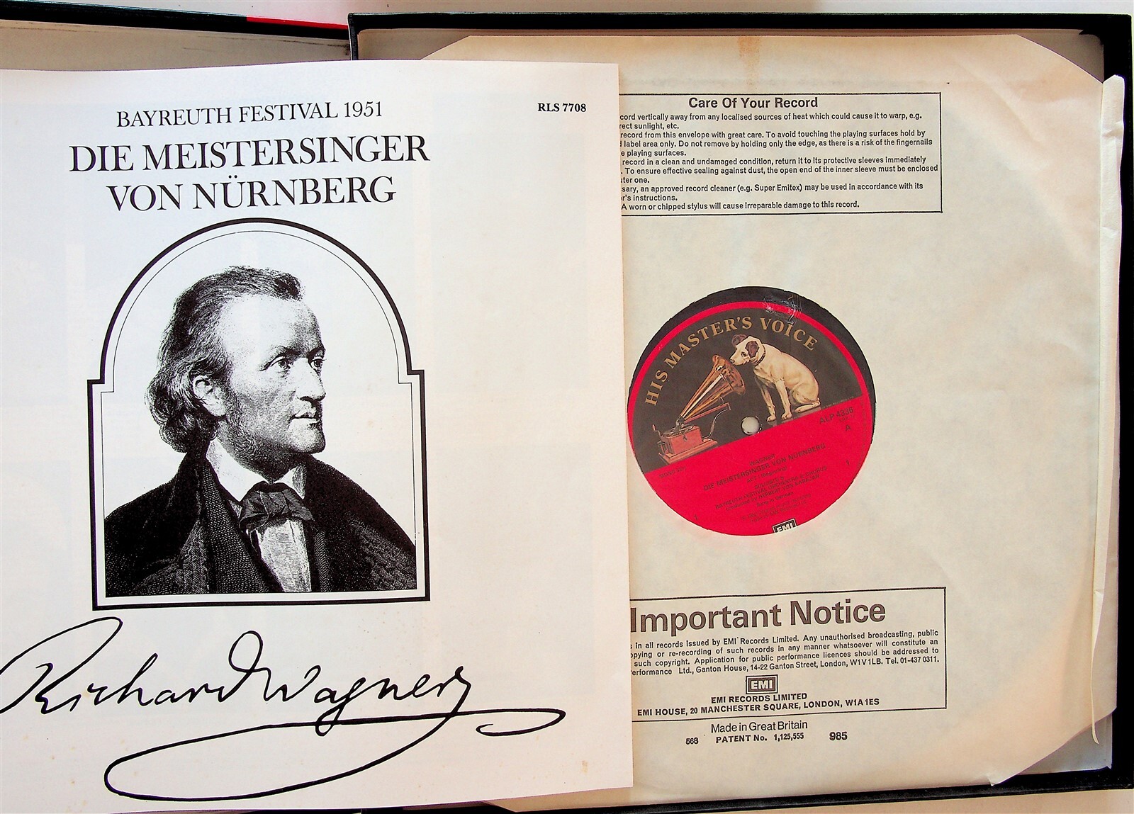 RLS 7708 Wagner- Meistersinger Bayreuth Live 1951 Schwarzkopf Karajan 5-LP NM*