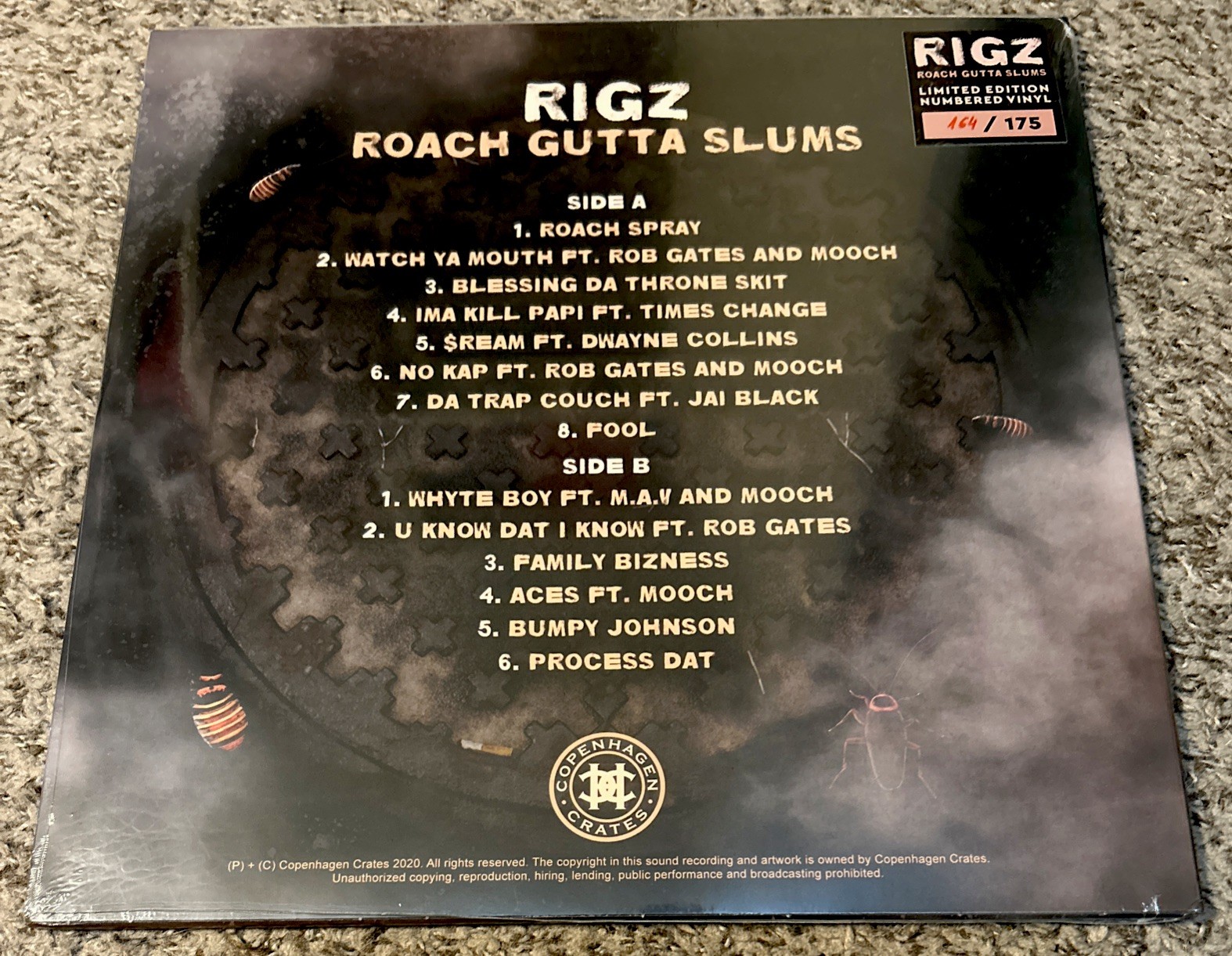 RIGZ Roach Gutta Slums LP Picture Disc Vinyl 164/175 Da Cloth Mooch M.A.V SEALED