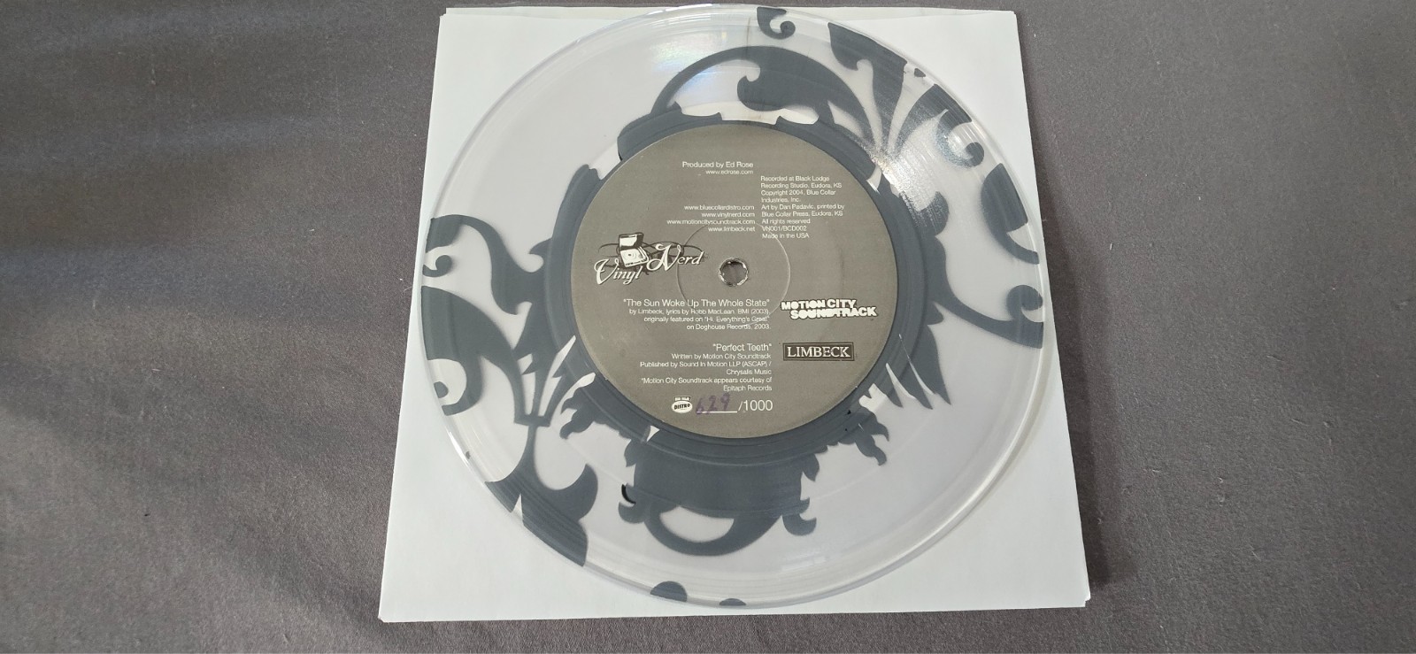MOTION CITY SOUNDTRACK LIMBECK SPLIT SILK SCREENED VINYL #629 OF 1000 Box #4