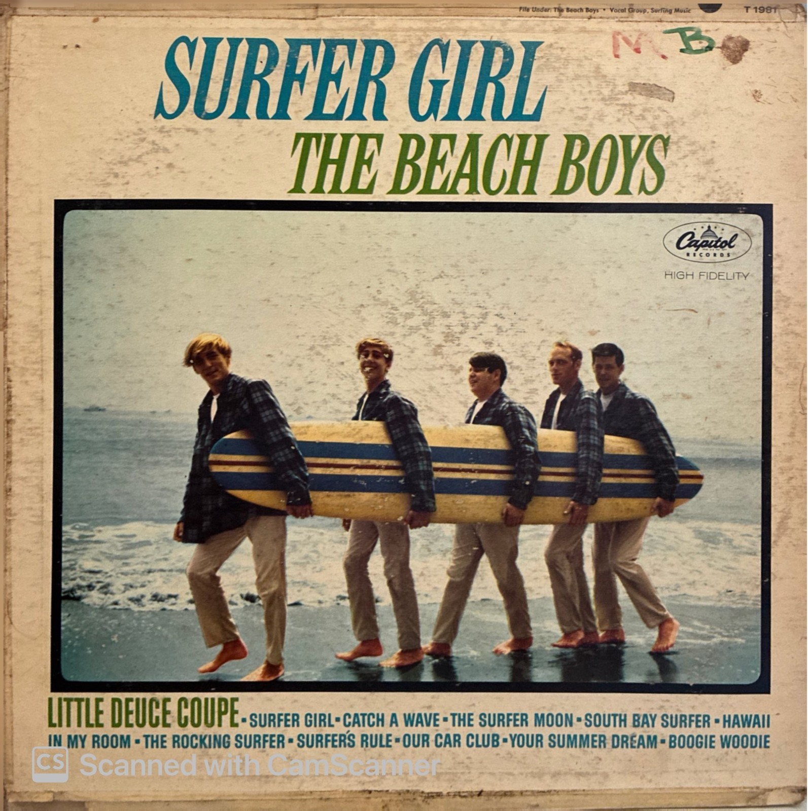The Beach Boys – Surfer Girl LP Original Capitol Press Surf Rock VG Mono T-1981