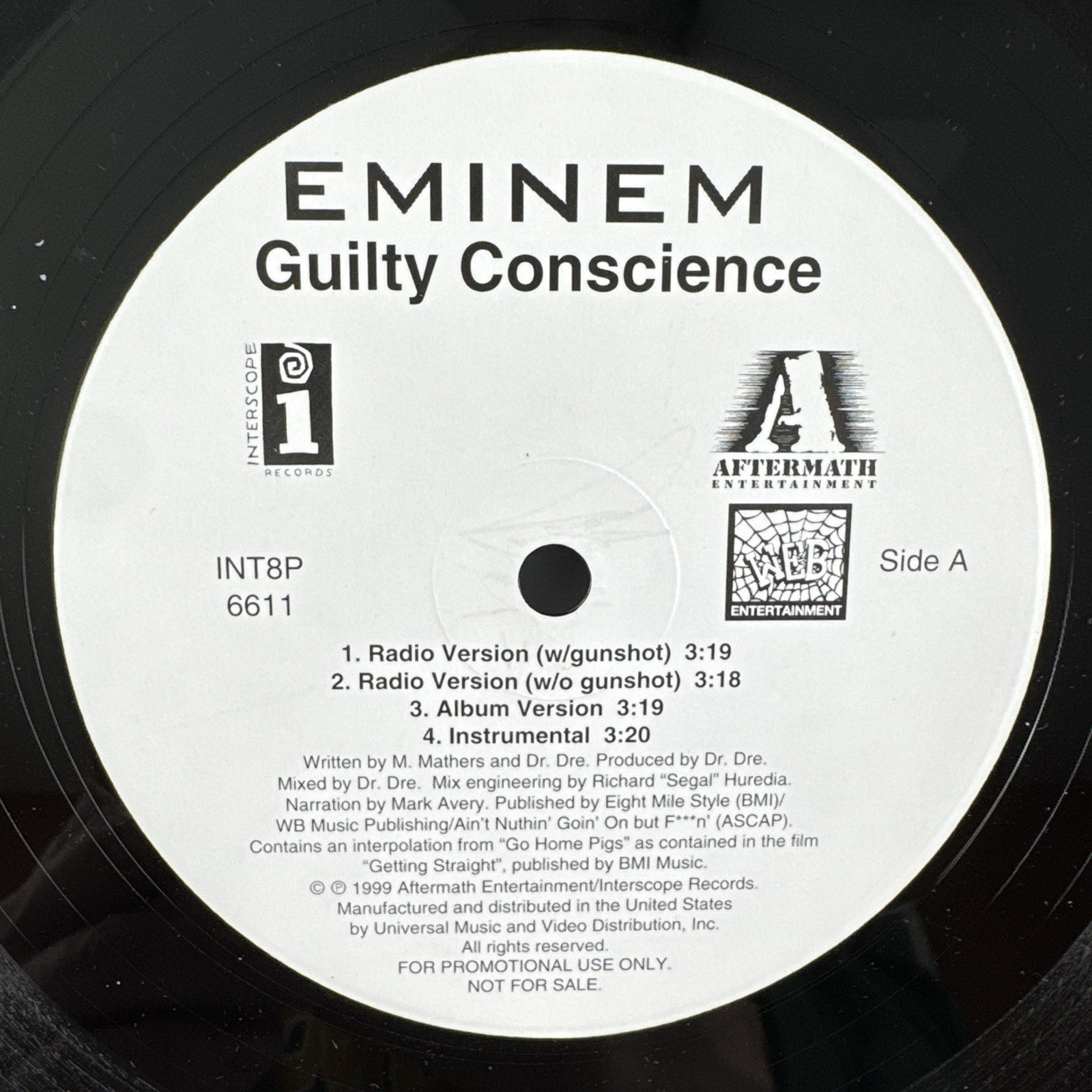 Eminem Guilty Conscience I’m Shady 12” Promo 1999 Aftermath VG+