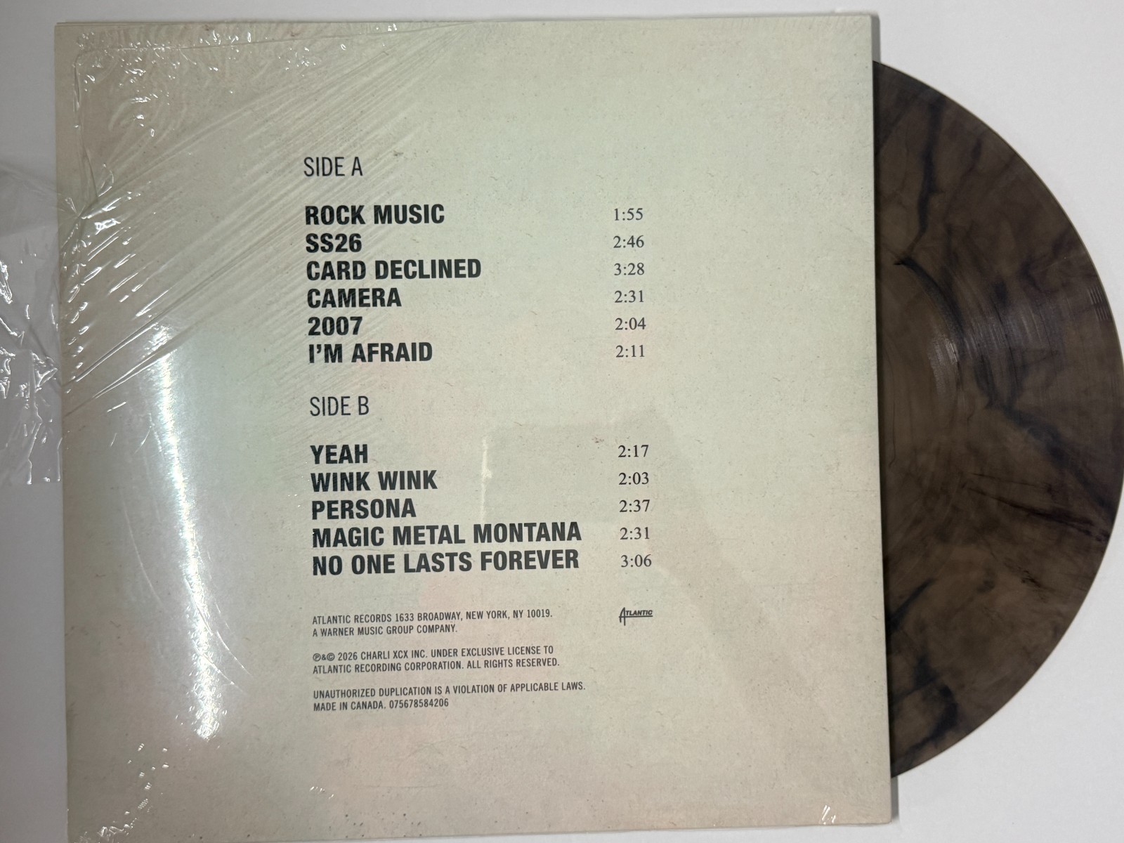 SIGNED COVER Charli XCX Music, Fashion, Film Vinyl Yorkshire Smoke (Supervinyl)