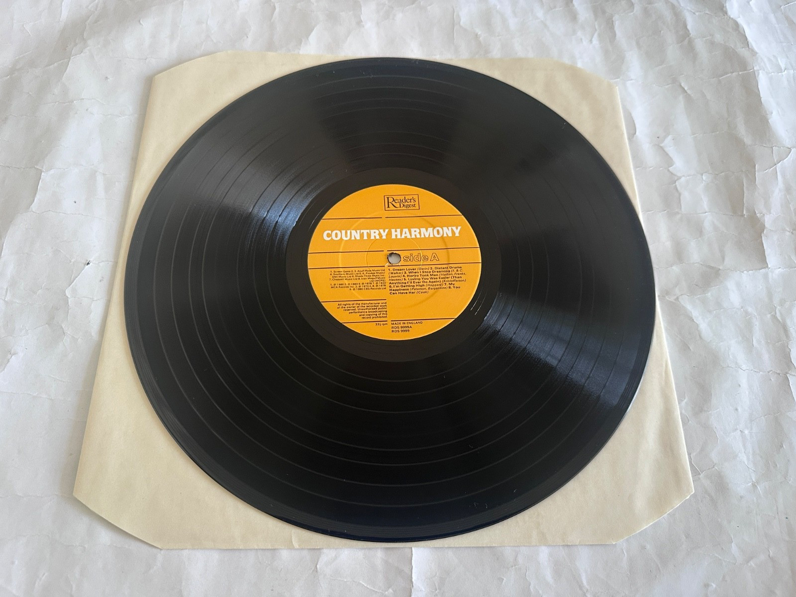 Country Harmony – Various Artists – Reader’s Digest – RDS 9999 – Vinyl LP