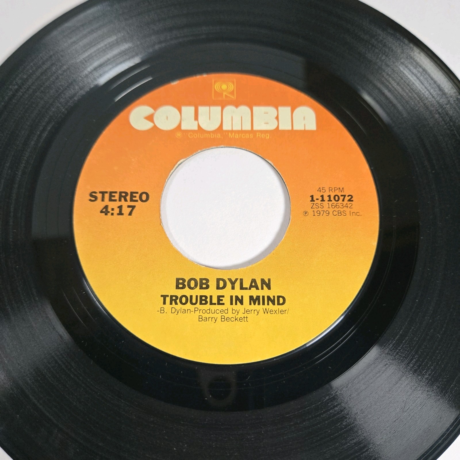 Bob Dylan “Trouble In Mind” 45 Vg+ Tested Jukebox