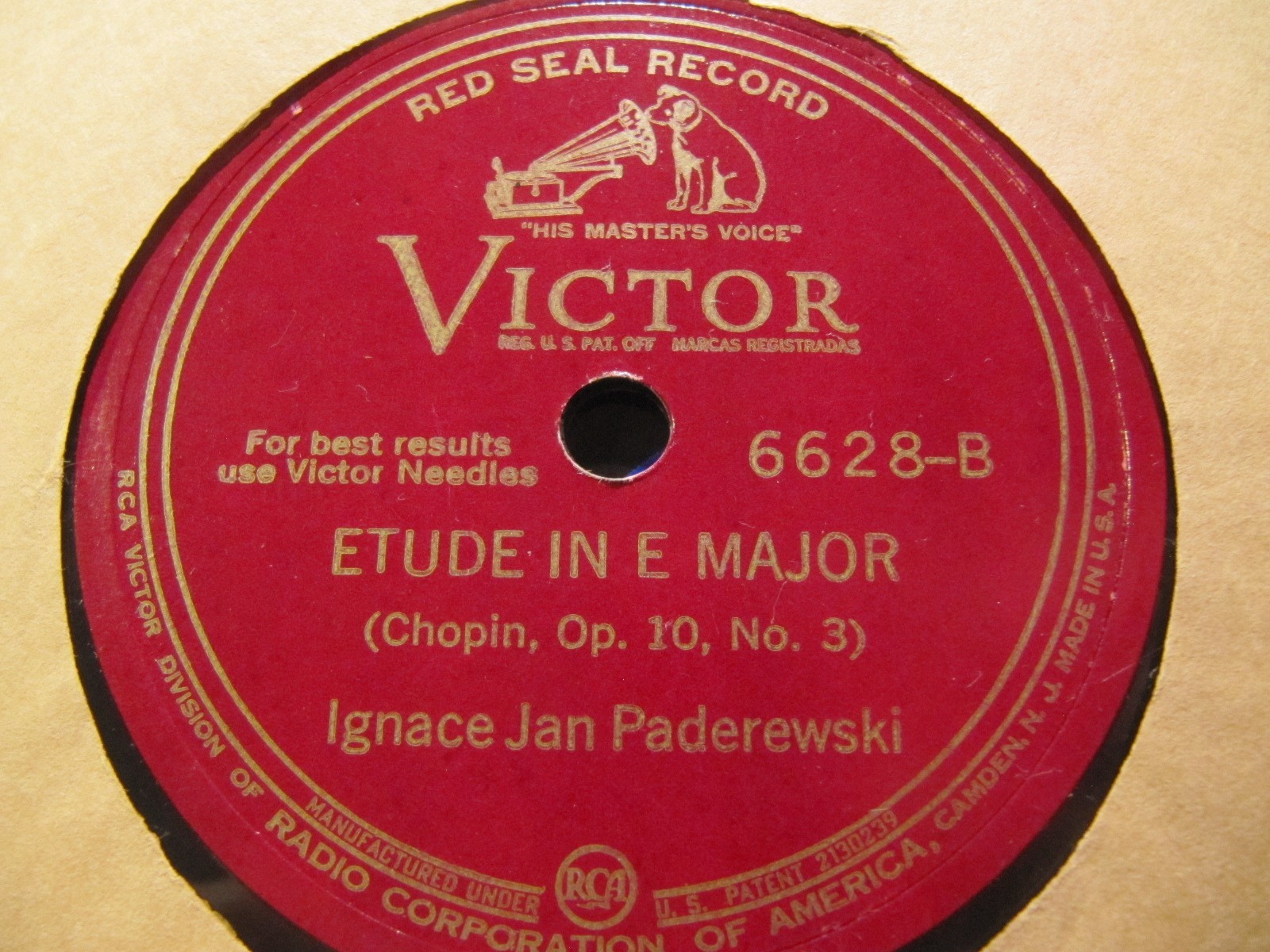 Alternate TAKE 1926 PADEREWSKI CHOPIN ETUDE E Maj SCHUBERT IMPROMPTU Piano 6628