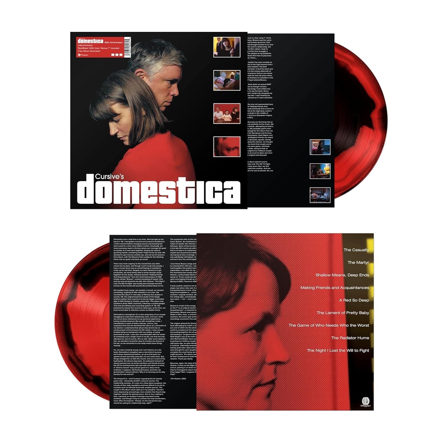 Cursive Domestica Deluxe NEW Indie Red/Black Smash 140G Vinyl 20th Ann +7″ Bonus