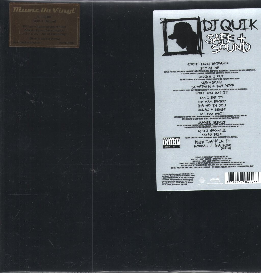 DJ Quik Safe + Sound double LP vinyl Europe Music On Vinyl 2025 2LP set on red
