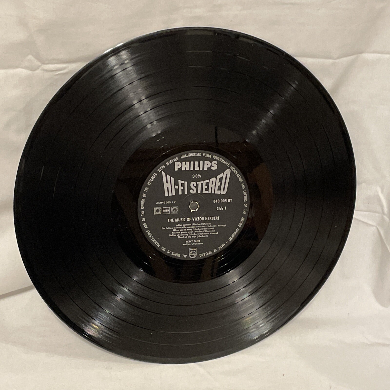Percy Faith The Music Of Victor Herbert (Vinyl, 1959) Philips 840 005 BY VG+