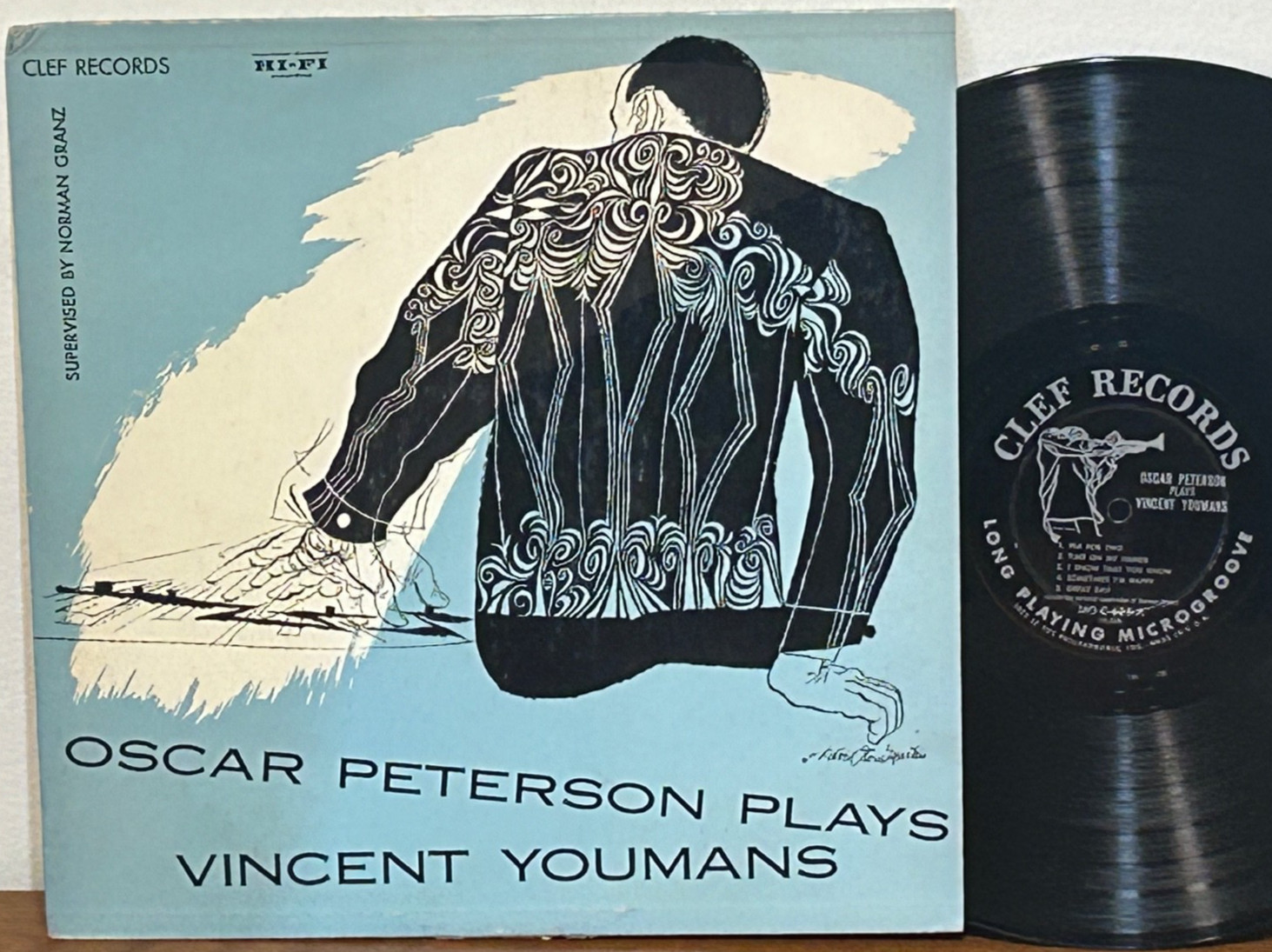 OSCAR PETERSON Plays Vincent Youmans 1954 CLEF Jazz DG LP VG+/VG Play Tested DSM