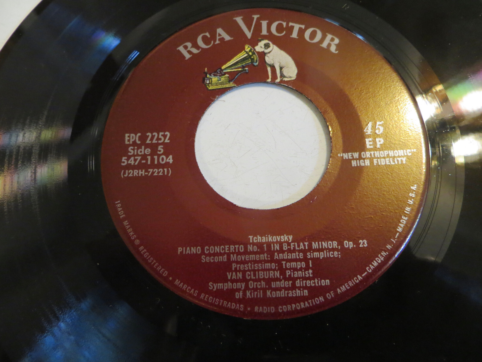 Van Cliburn – Tchaikovsky – Concerto No. 1 – 3×7″ 1958 RCA Red Seal – Classical