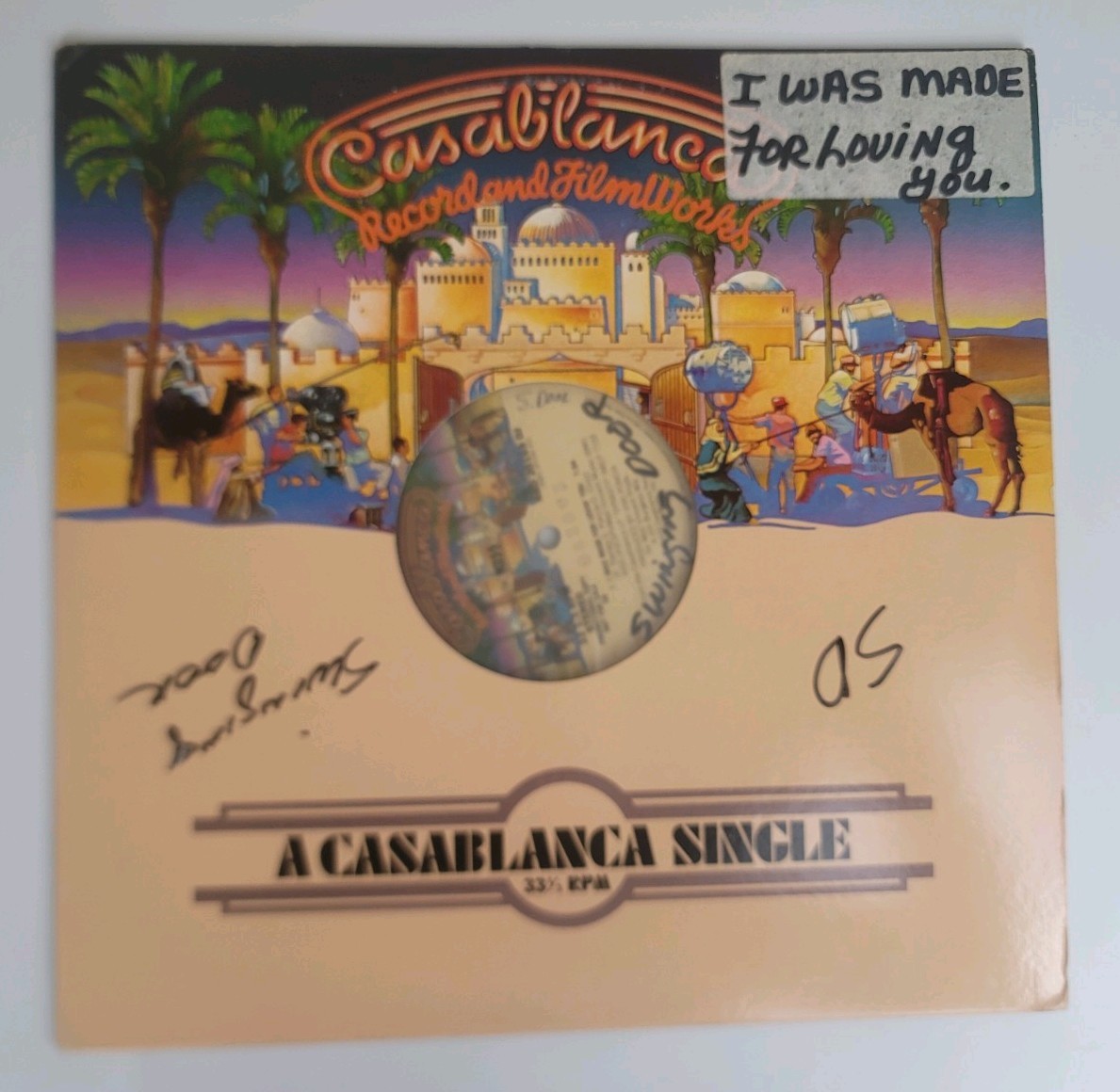 KISS 1979 Promo 12″ Vinyl Autographs Gene Paul Ace 1978 Roberts Stadium Flyer