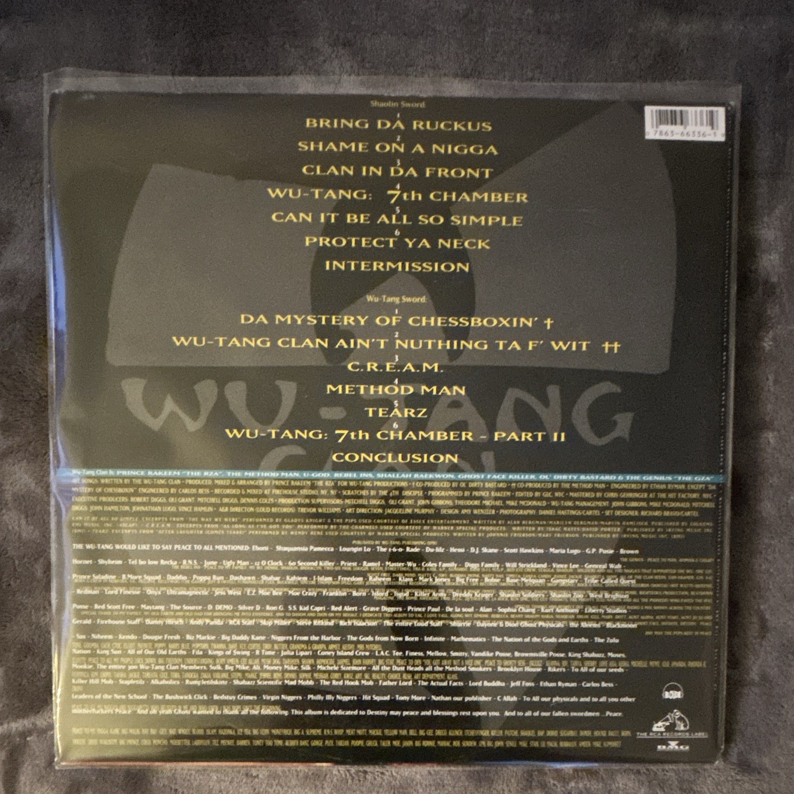 Wu-Tang Clan Enter the Wu-Tang (36 Chambers) 12″ Black Vinyl LP RCA