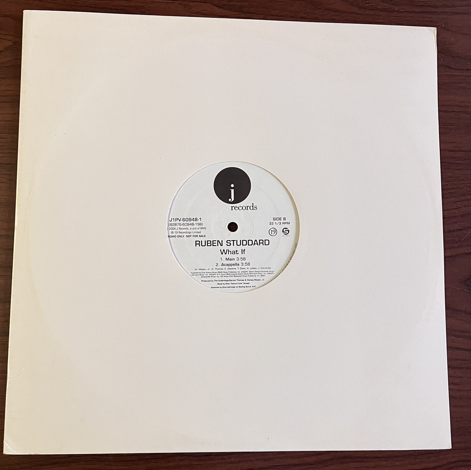 Ruben Studdard -What If – 12″ Used Vinyl, 2004 J Records