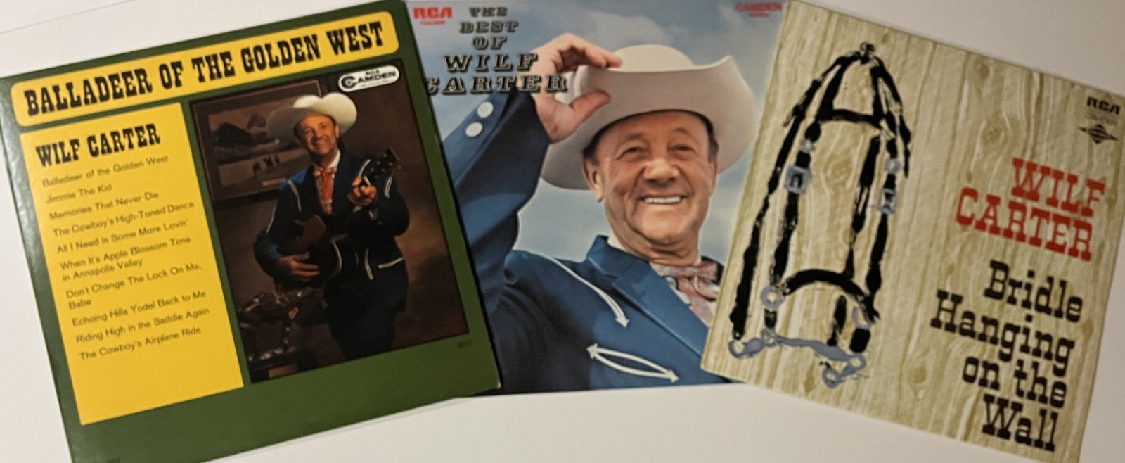 WILF CARTER Lot of 3 Canadian RCA Camden LPs: Balladeer West-Bridle Wall-Best Of