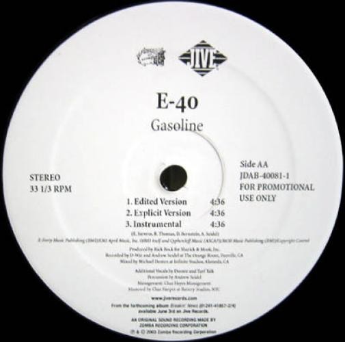 E-40, One Night Stand / Gasoline, (12″, Promo), NM or M-, 4107951870