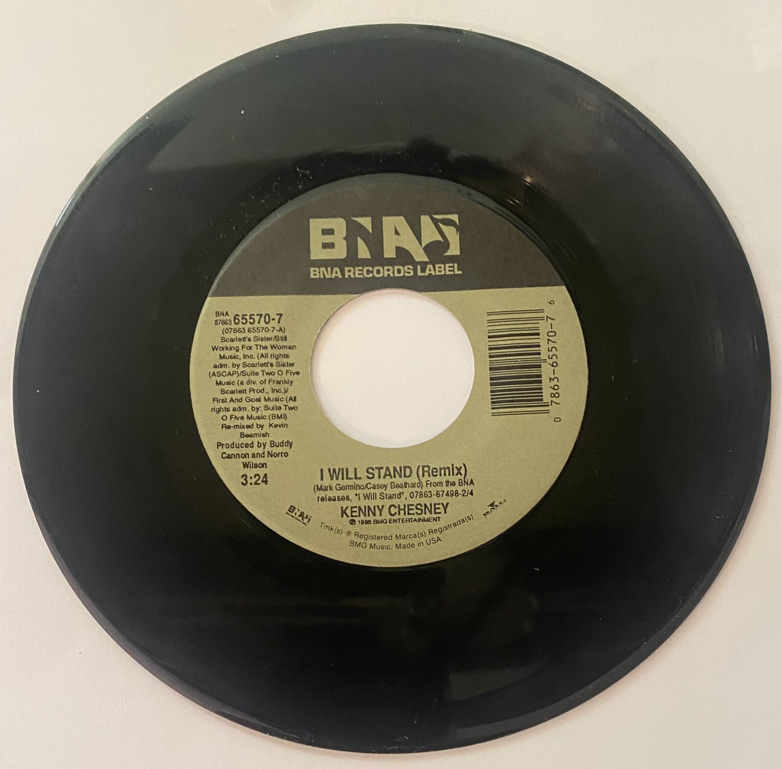 Kenny Chesney “ I Will Stand ( Remix ) / She Always Says It First “ 45 Vinyl