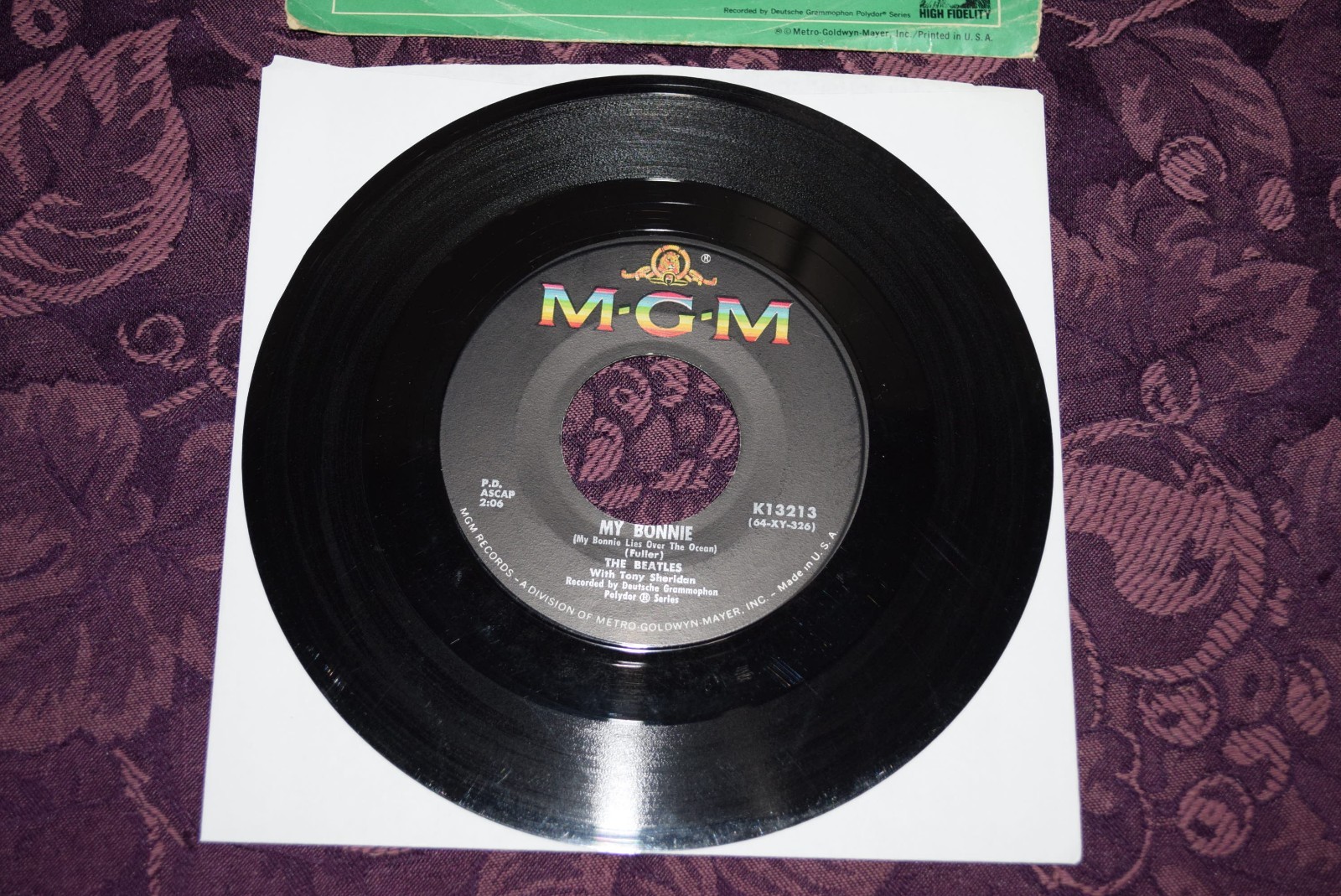 The Beatles My Bonnie The Saints MGM K-13213 Picture Sleeve 45 RPM EX/G+