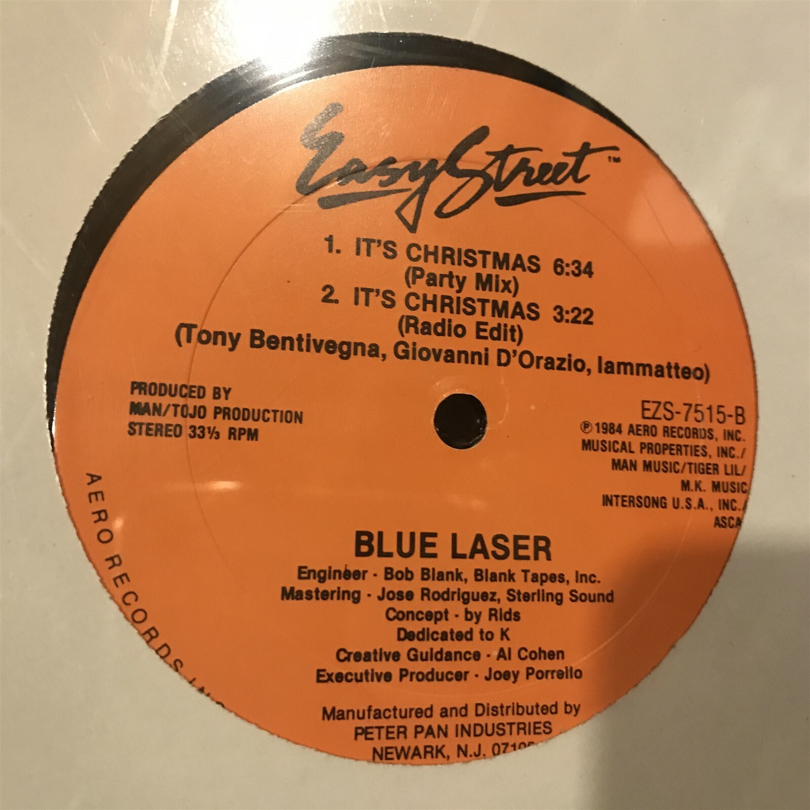 [EDM/DANCE/ELECTRONICA]~SEALED 12″~BLUE LASER~It’s Christmas~{x3 Mixes]~{1984]