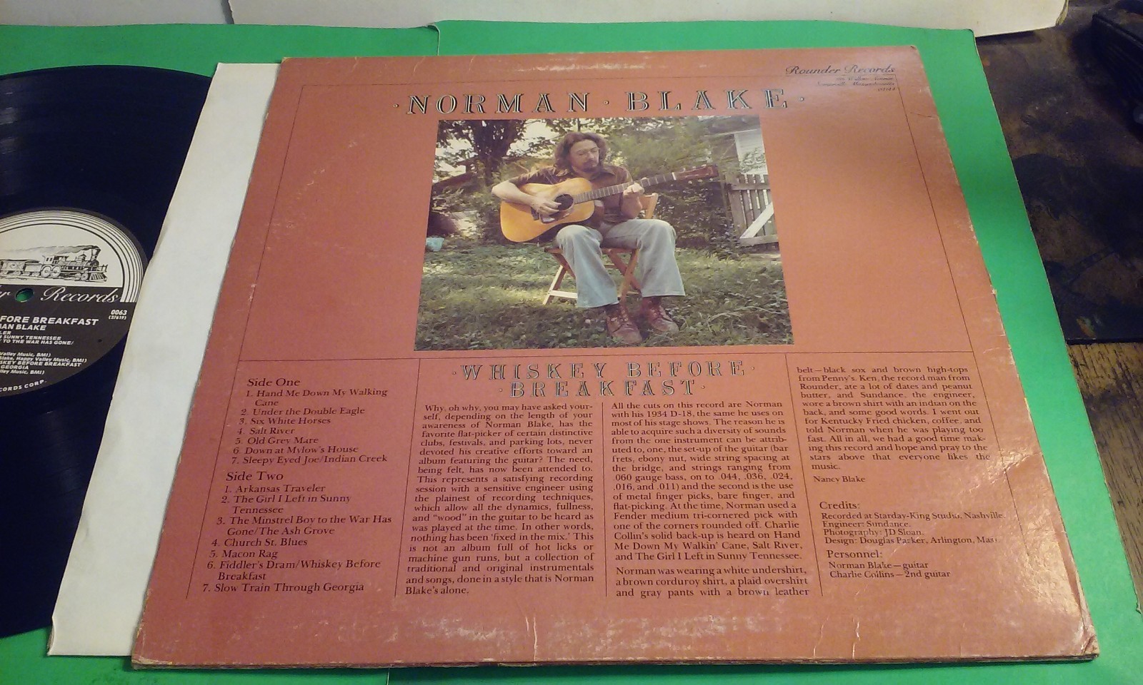 Norman Blake LP/ Whiskey Before Breakfast 1976 Rounder 0068 VG+ Vinyl & VG Cover