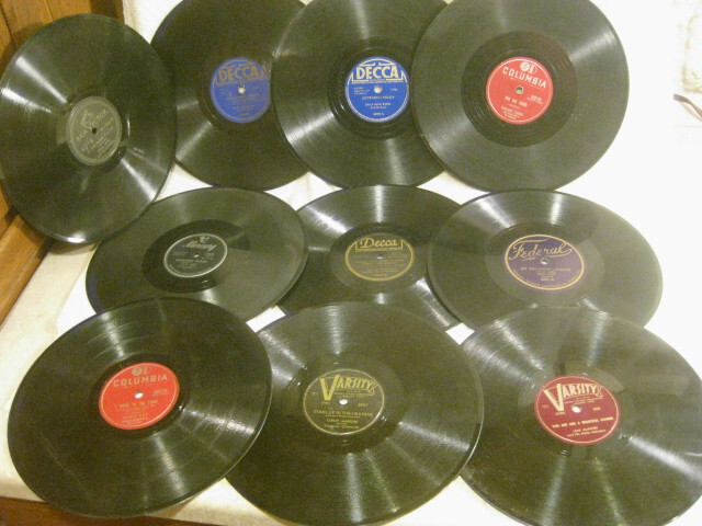 Lot of 10 RANDOM 10″ 78 RPM vintage records Jazz bands-Singers- Groups-Orchestra