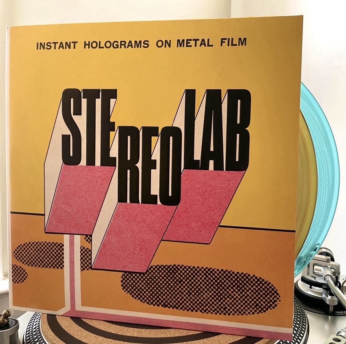 Stereolab Instant Holograms On Metal Film 2LP ORANGE/BLUE Vinyl – LIKE NEW