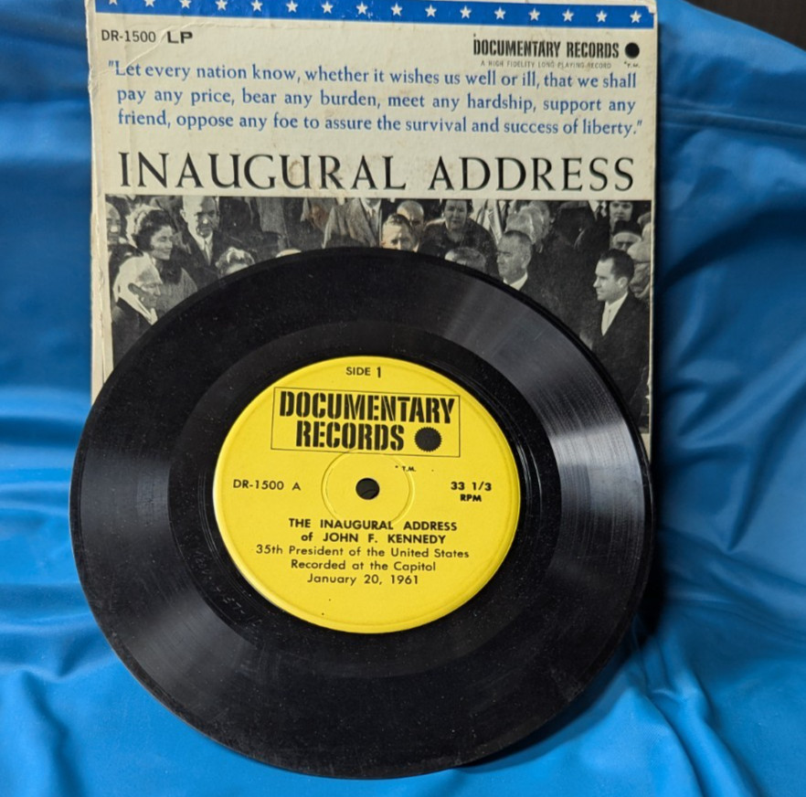 President John F Kennedy Lot of 2 7″ Records ~ Inagural Address & Memorial Album