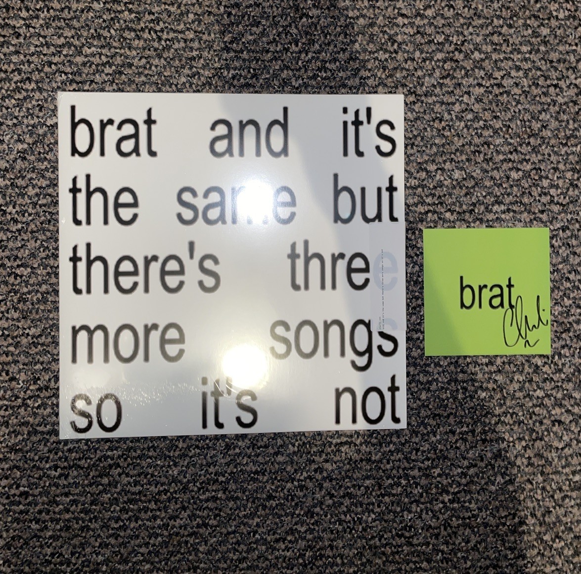 Charli xcx brat and it’s the same but there’s three more songs + SIGNED ART CARD