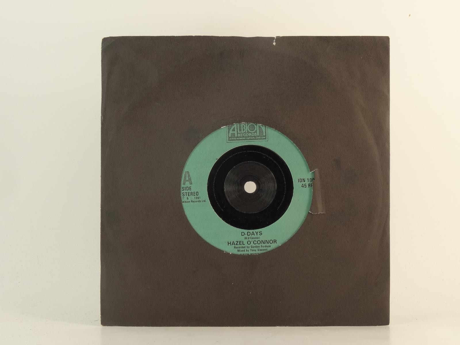 HAZEL O’CONNOR D-DAYS (90) 2 Track 7″ Single including Plain Paper Sleeve ALBION