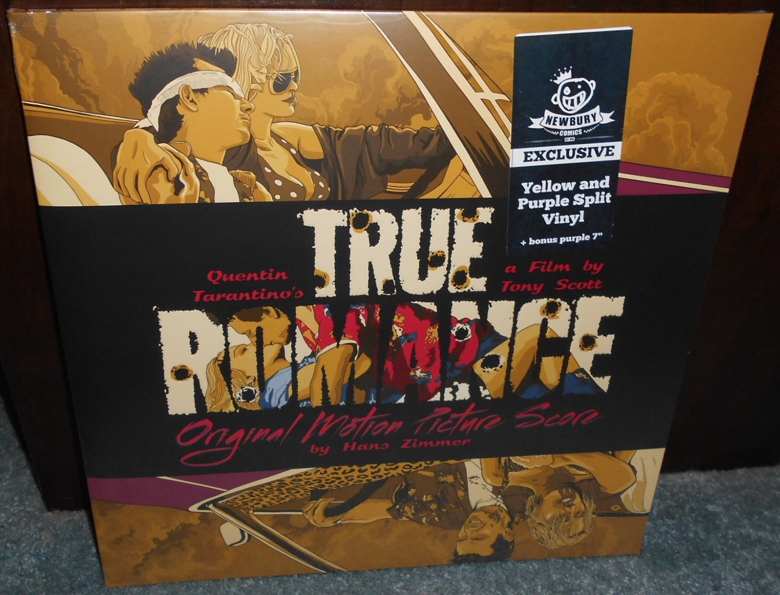 YELLOW/PURPLE SPLIT COLOR VINYL Hans Zimmer True Romance Score Soundtrack LP New