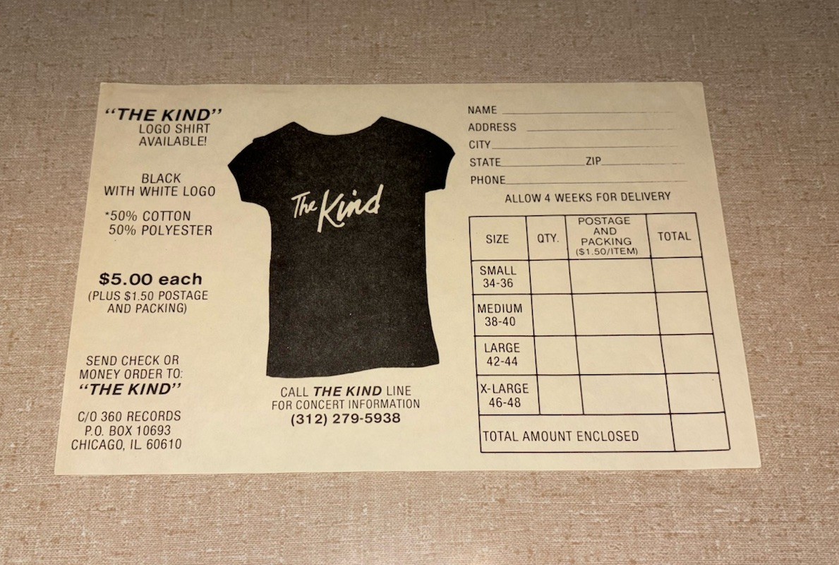 The Kind Debut LP w/ORDER FORM INSERT 1982 Chicago Power Pop 360 Records VG+/VG+