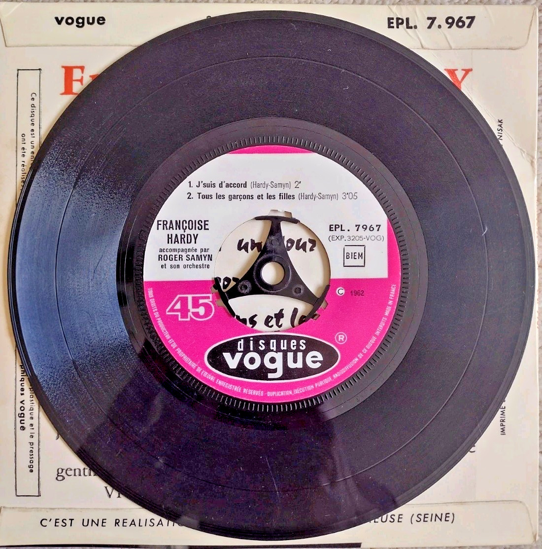 Francoise Hardy 3x Vogue EPs Le Premier Bonheur du Jour++ 1962/3 VG/VG(+)