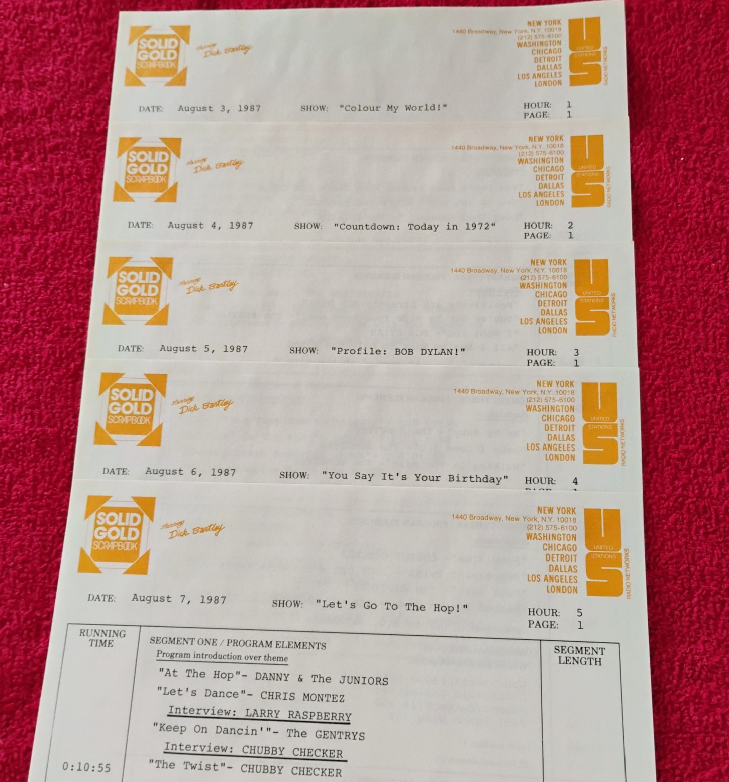 Solid Gold Scrapbook W/Dick Bartley 5LPS August 3-7 1987