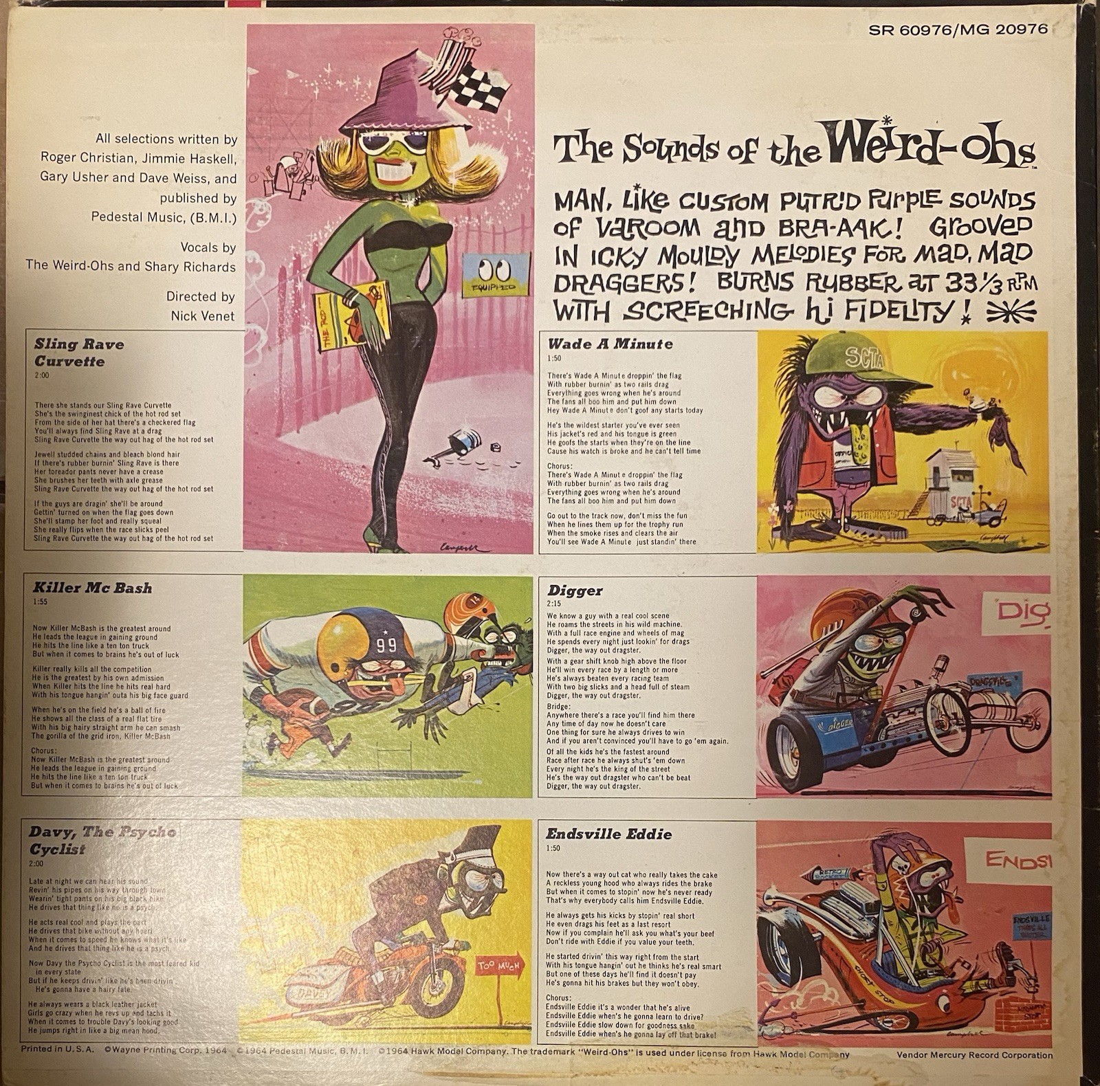 The Weird-ohs – The Sounds Of The Weird-Ohs 1964 VG+/VG+ Vinyl Record Rare Surf