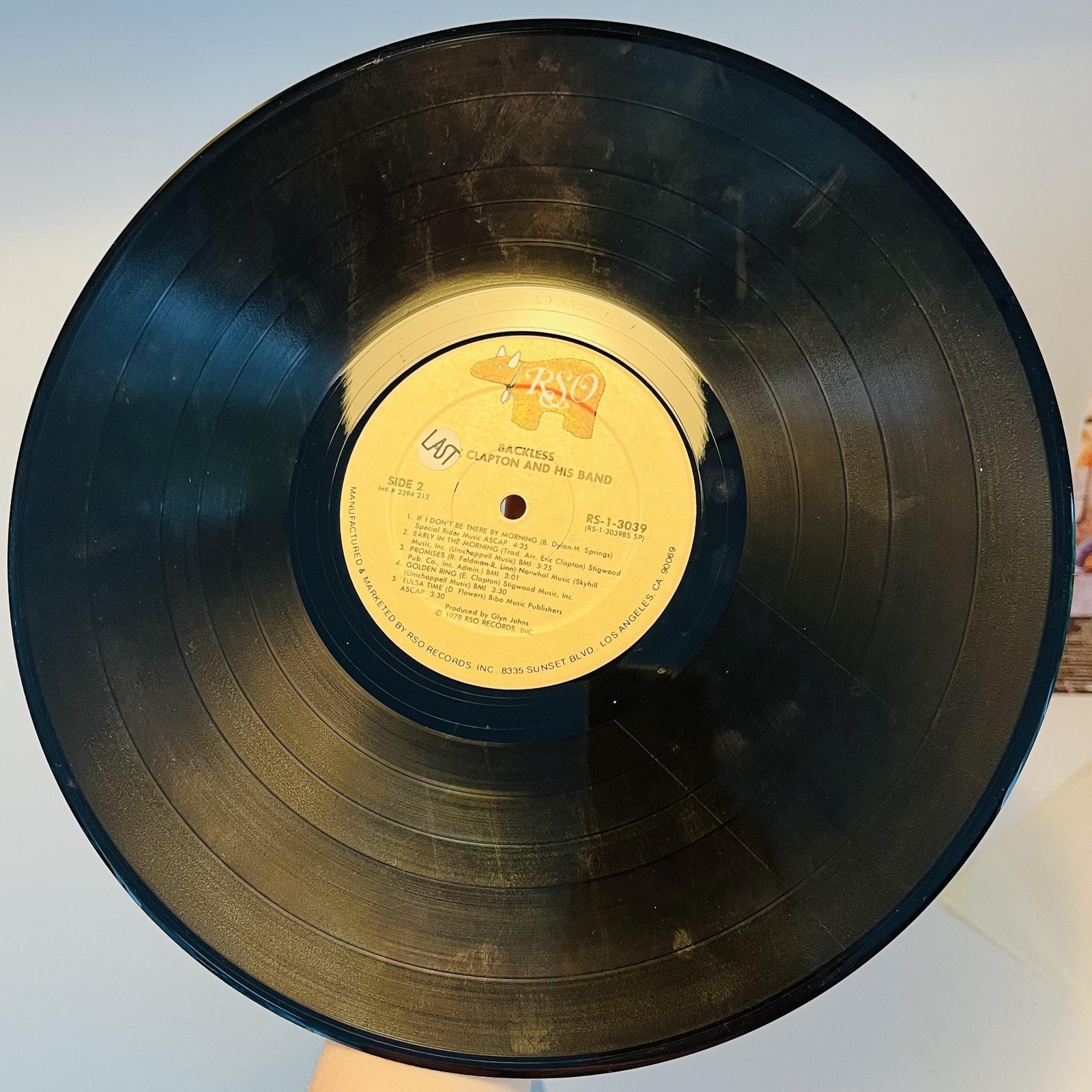 Eric Clapton Backless 12″ Black Vinyl LP 1978 USA Blues Classic Rock Vintage