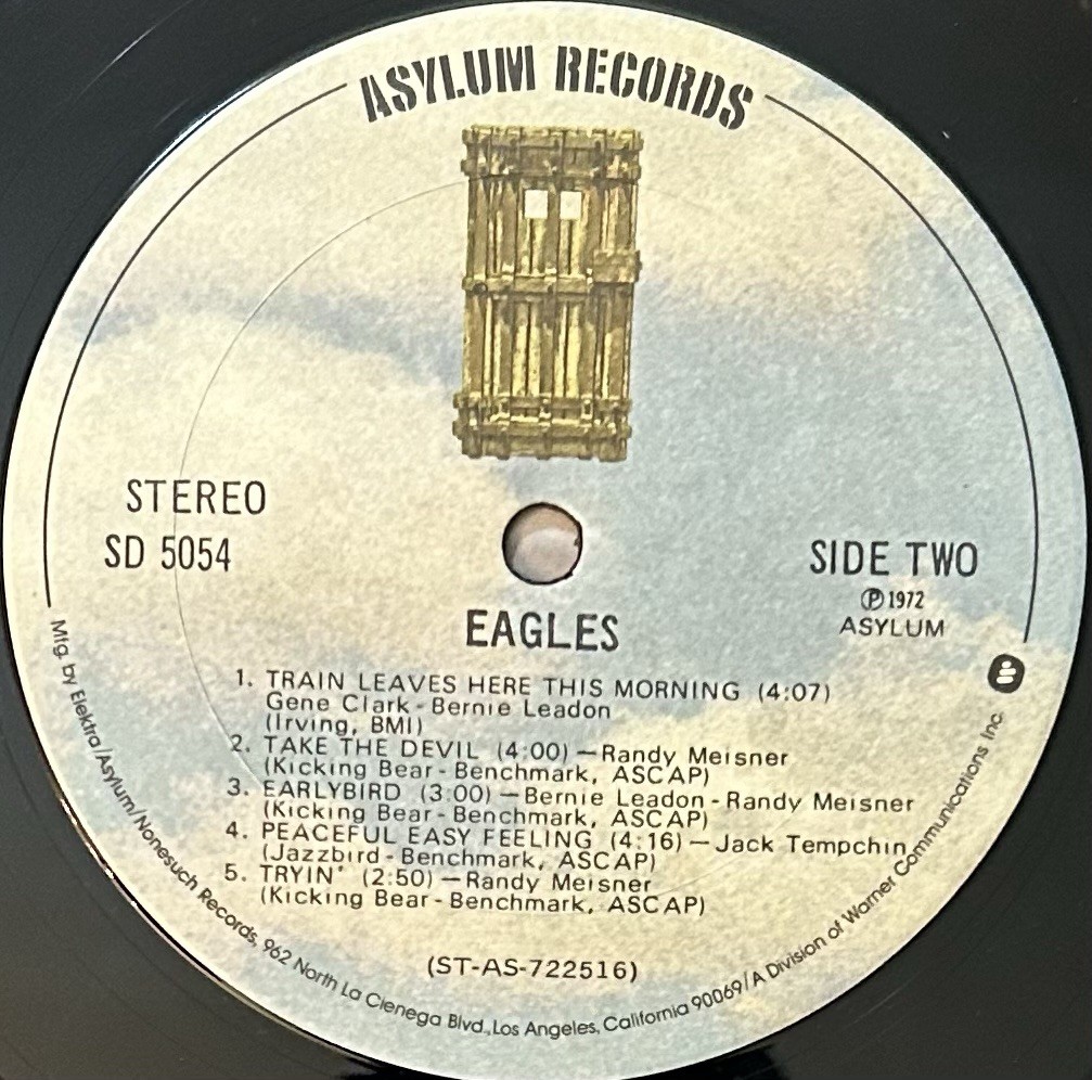 The Eagles Self Titled Debut ~Vinyl LP Asylum SD-5054 COVER & VINYL ARE VG+
