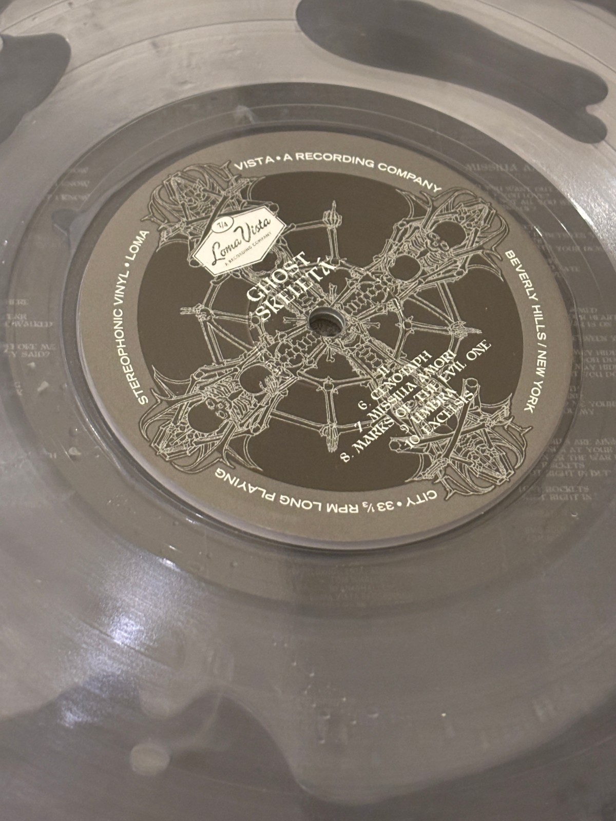 GHOST – SKELETA Oxidized Metallic Silver Liquid Filled Vinyl Bad World IN HAND