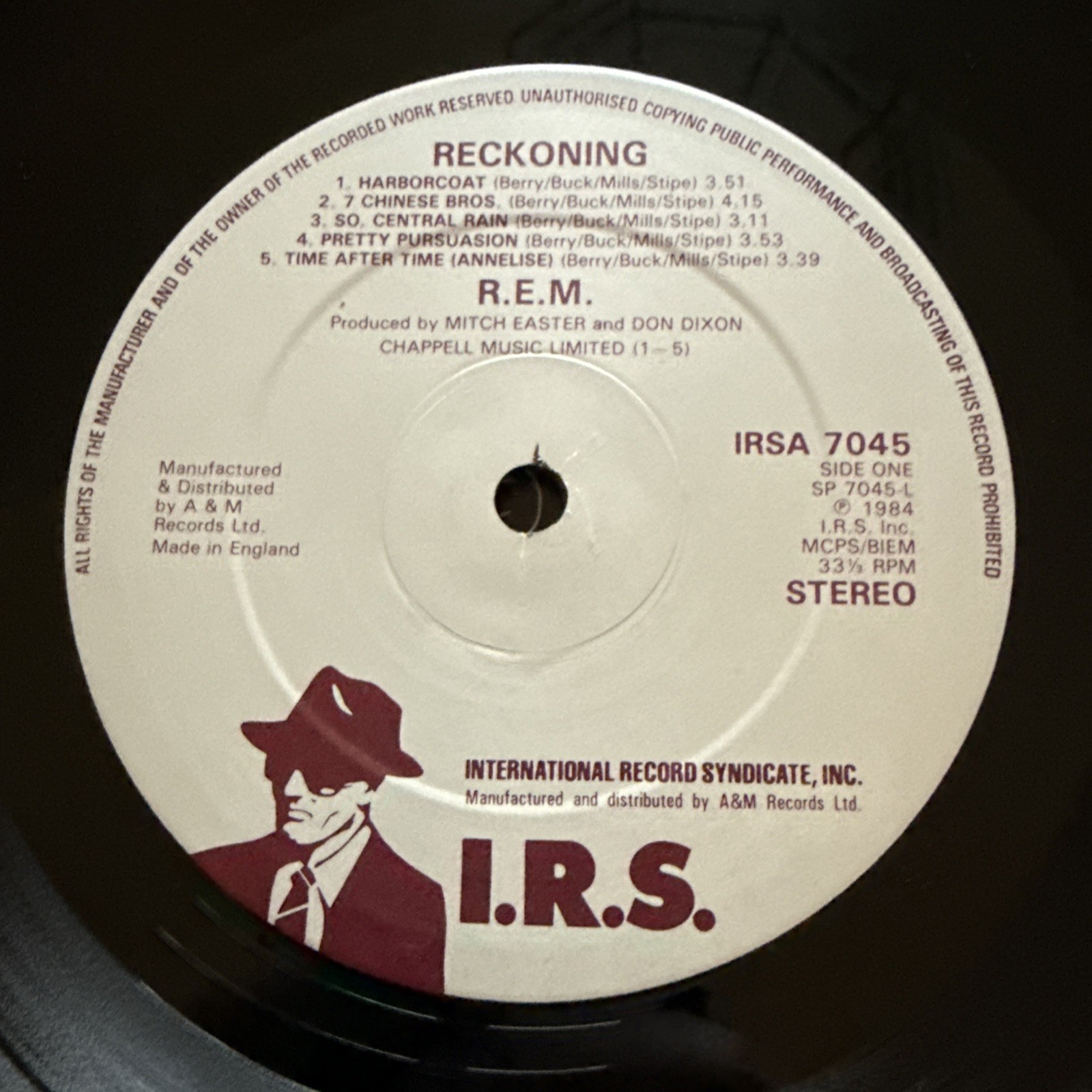 Reckoning by R.E.M. (Record, 1984) EX/EX IRS RECORDS IRSA 7045 Ultrasonic Cleane