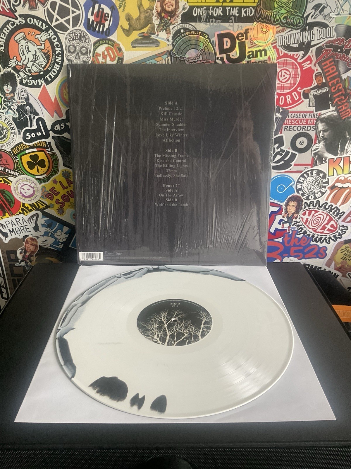 AFI Decemberunderground VG++ BLACK/WHITE SWIRL VINYL W/HYPE STICKER & 7”