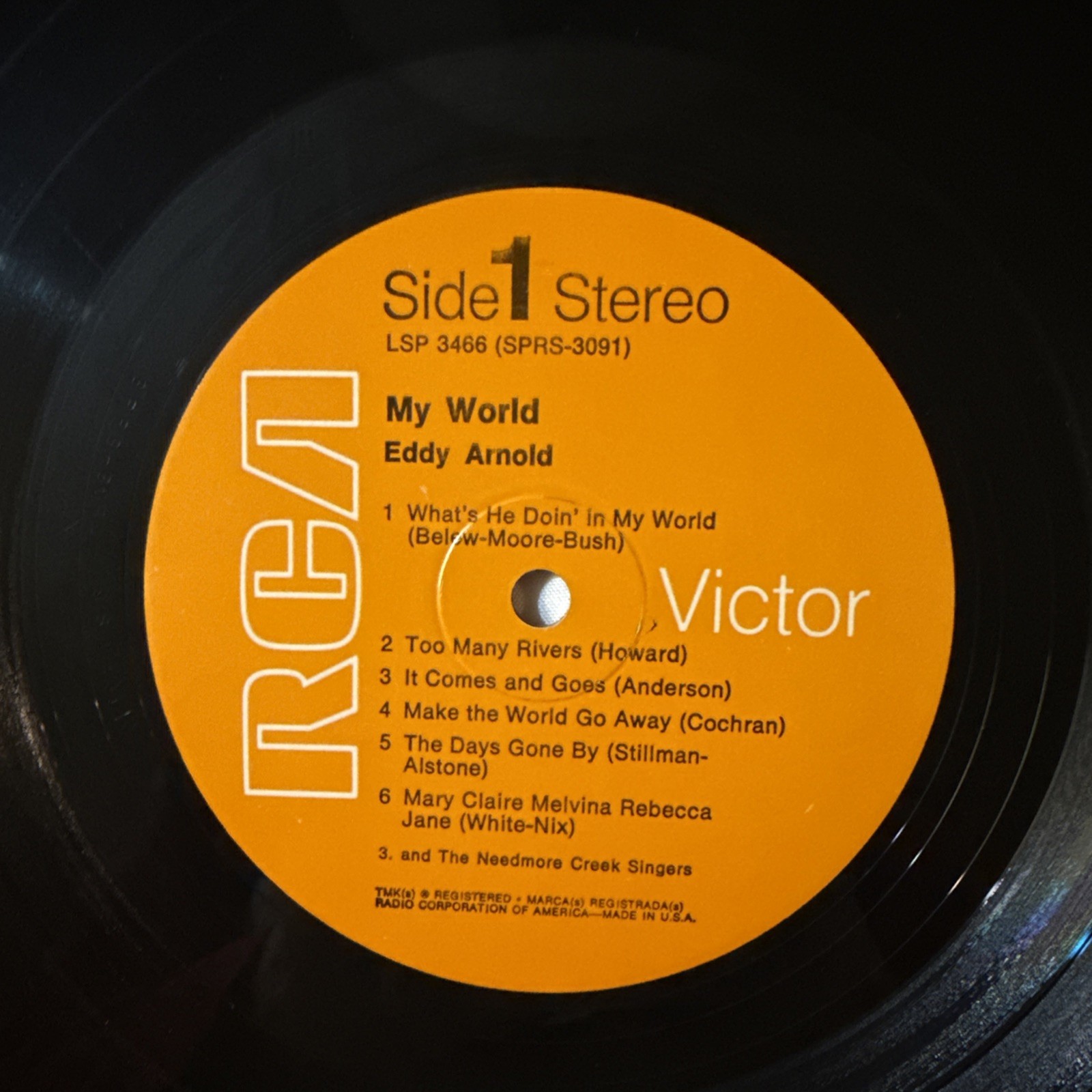 Eddy Arnold My World LP RCA 1965 RCA Stereo plastic slipcover LSP 3466