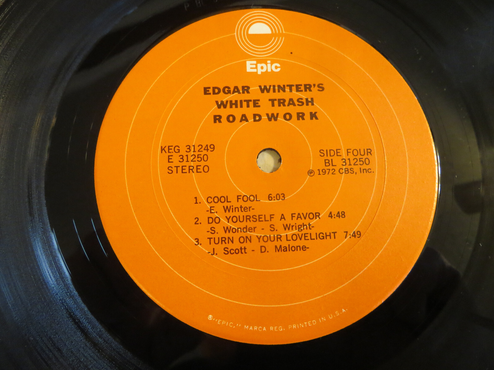 Edgar Winter’s White Trash – Roadwork – 2xLP 1972 Epic – Blues Rock,Pitman Press