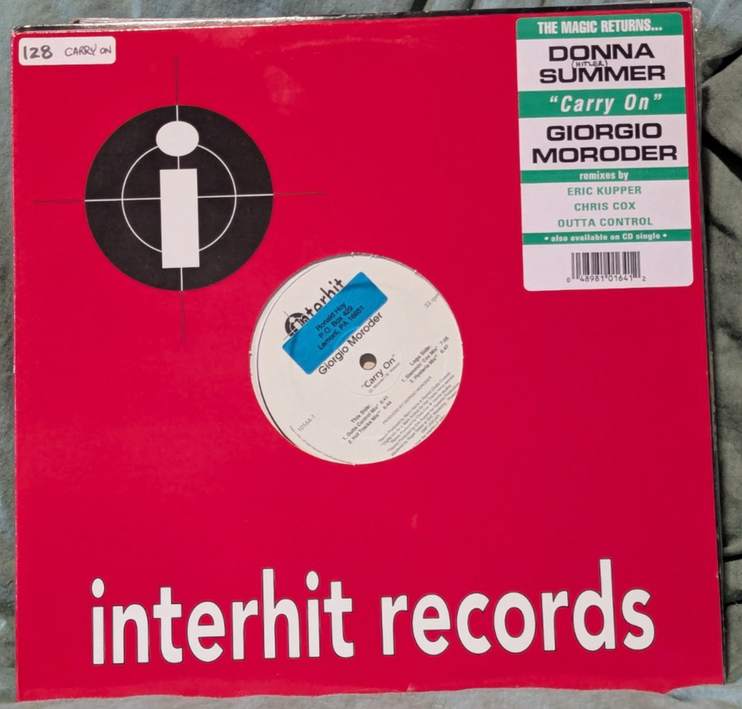 Donna Summer & Giorgio Moroder~ Carry On 1997 Interhit 12″ Vinyl House Hi NRG NM