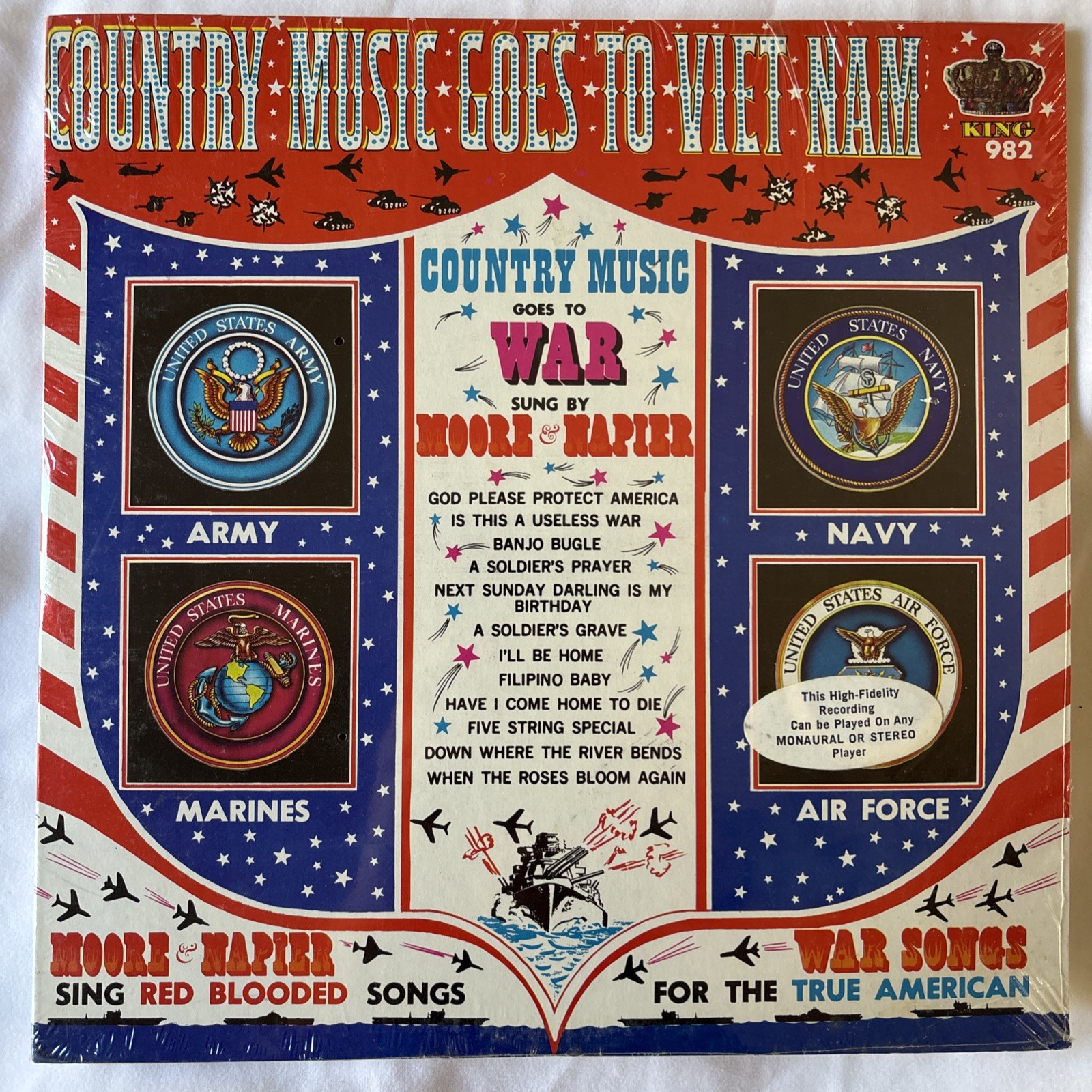 Moore & Napier, Country Music Goes To Viet Nam KING 982 Vinyl LP Still Sealed