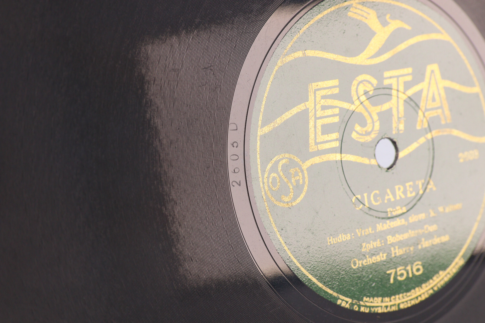 Harry Hardena – Cigareta / Jsou Nás Miliony – 10″ 78 rpm Record 7516 Czech RARE