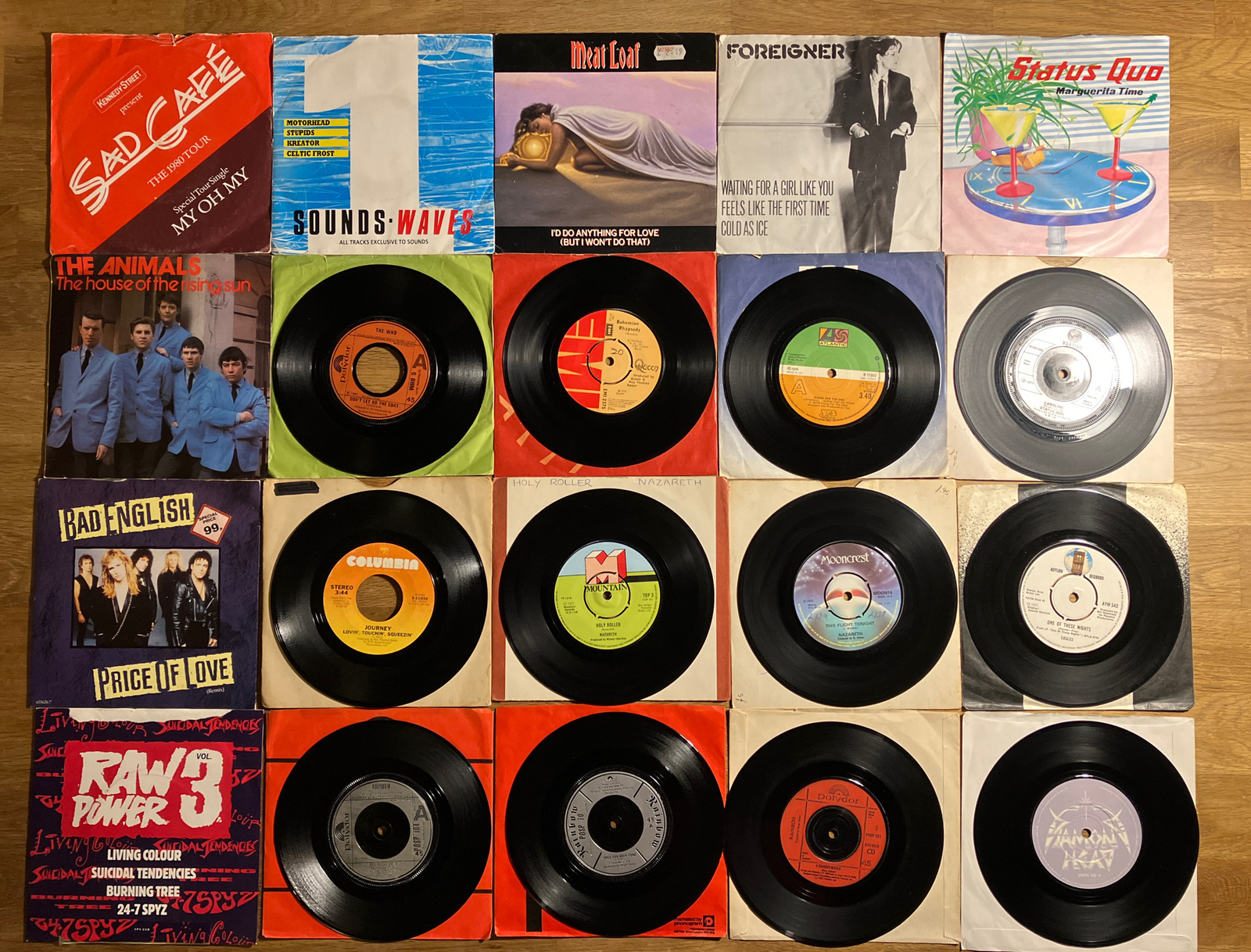 JOB LOT OF 20 x 7″ singles ROCK (assorted) **ALL LISTED**