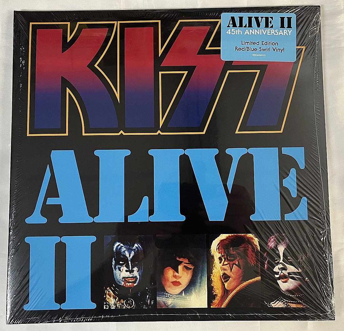 KISS Alive II 45th Anniversary 2LP Red/blue Swirl Vinyl KISSonline Sealed Rare