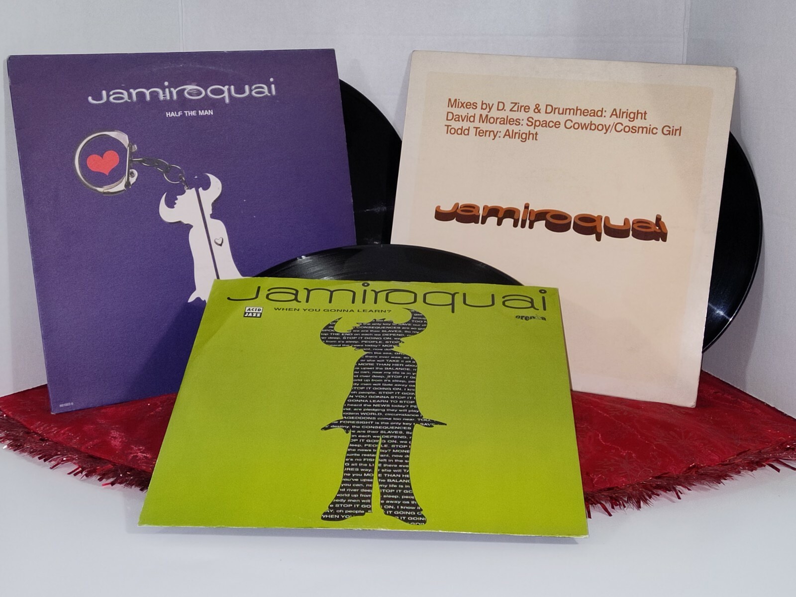 Jamiroquai Vinyl Lot – Half the man single, when you gonna learn single, Alright