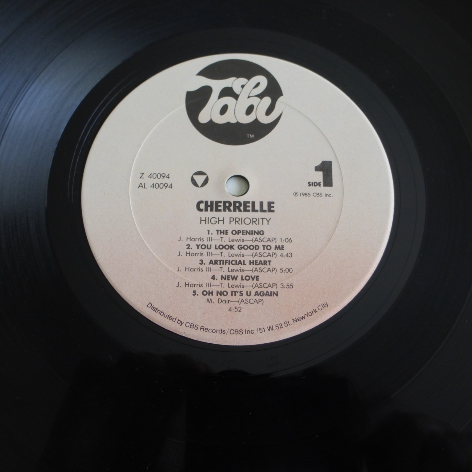 Cherelle High Priority Vinyl LP Tabu Records Jimmy Jam Terry Lewis Produced