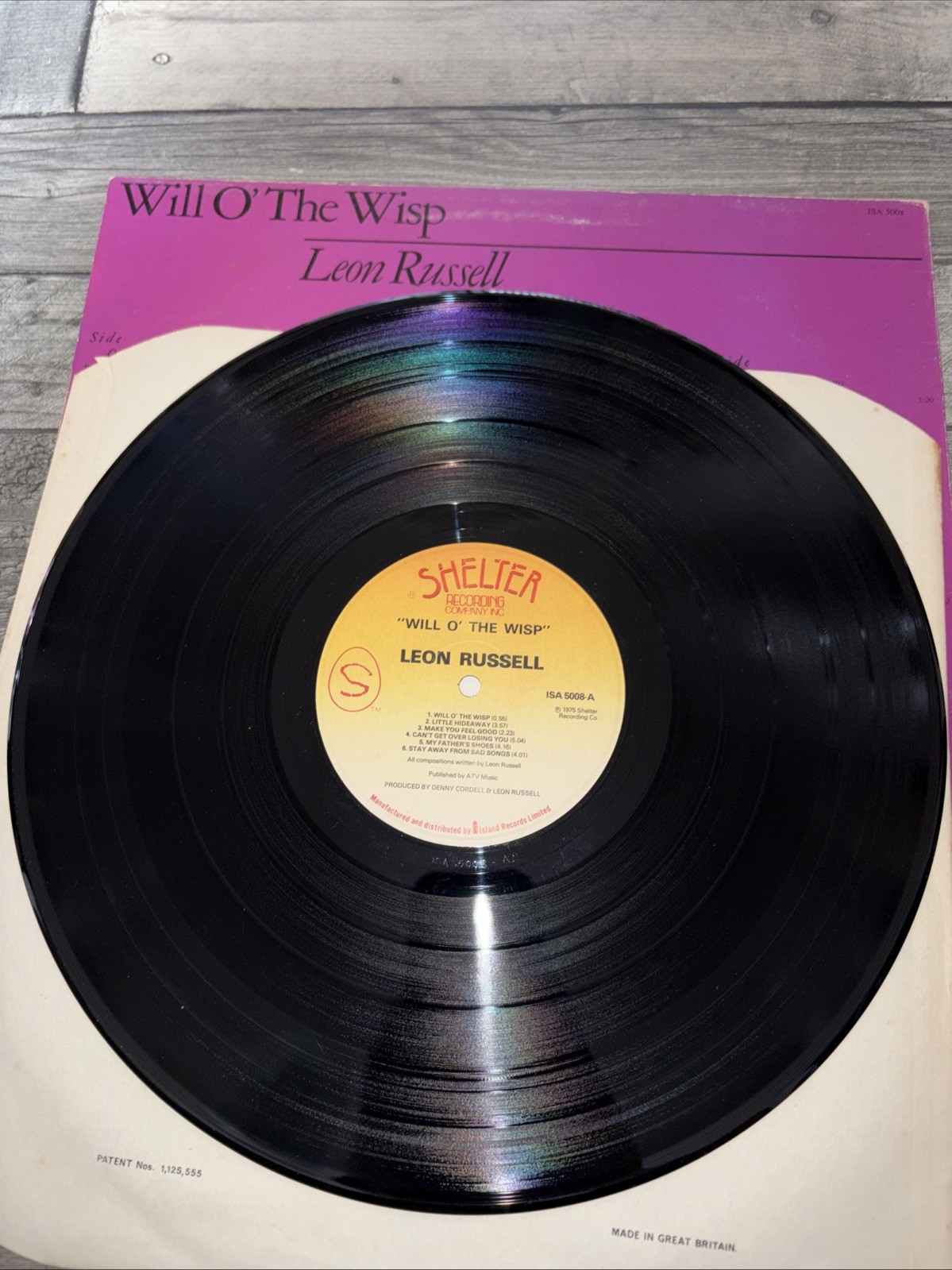 Leon Russell – Will O’ The Wisp – 12” Vinyl Record LP – 1975 Shelter UK 1st Rock